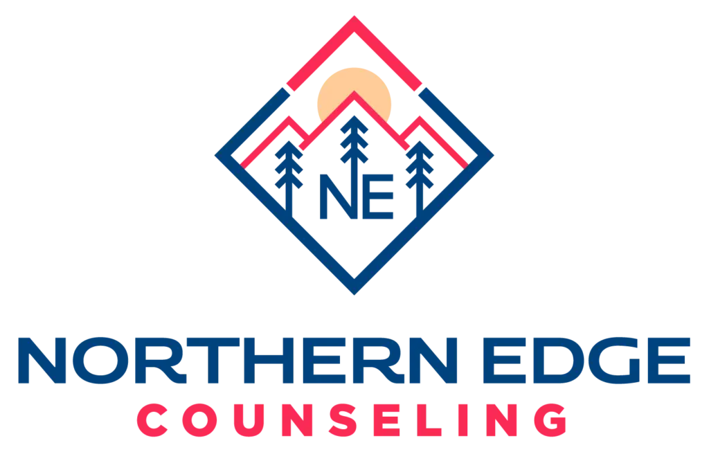 Northern Edge Counseling logo with mountain and sunrise graphic