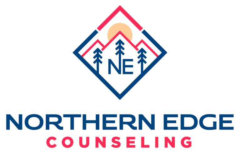 Northern Edge Counseling logo with mountain and sunrise graphic